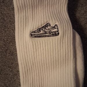 White Nike AF1 Socks